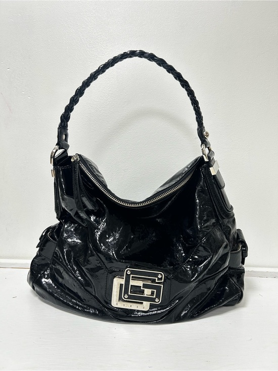 Guess | Bags | Vintage Y2k Guess Patent Leather Logo Hobo Shoulder